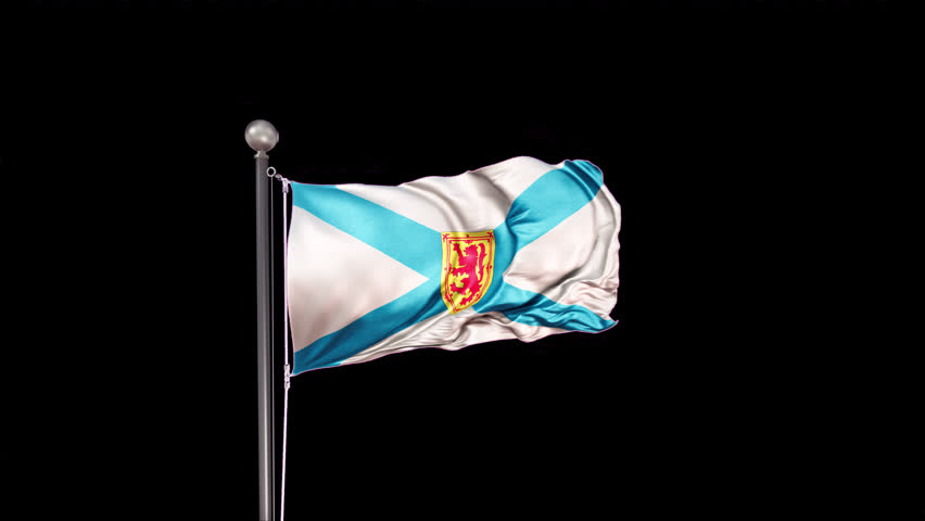 Nova Scotia Flag Animation Loop Include Alpha 3D Rendering