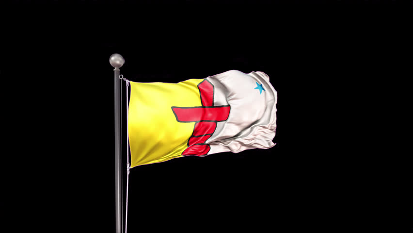 Nunavut Flag Animation Loop Include Alpha 3D Rendering