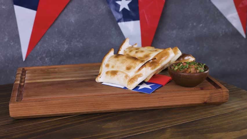 Chile Fiestas Patrias Chilean Flag Anniversary national day empanadas pebre food drink wine glass