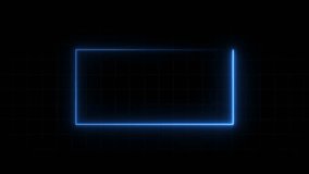glowing neon light. square frame royal blue color animation neon light on black background. Abstract glowing neon frame rectangle icon animation background. - Powered by Shutterstock - Get 15% off with code: PIKWIZARD15