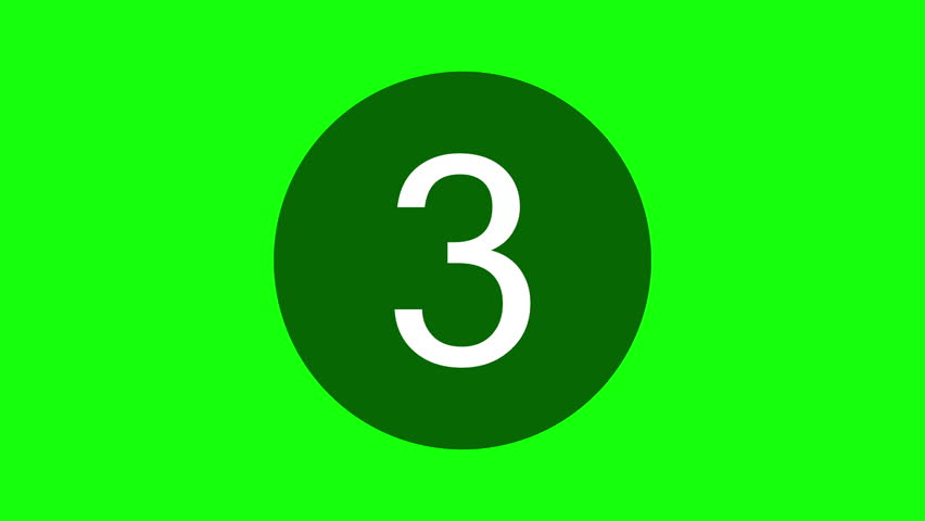 Countdown animation from 3 to 0 with green screen background. Perfect for chroma key editing in YouTube intros, livestreams, and video transitions. Includes bold numbers and smooth motion for easy ove