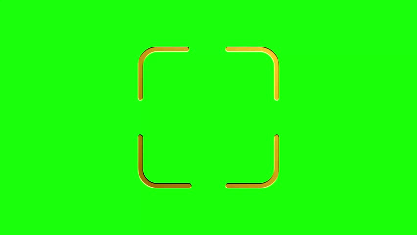 gold square frame with enlarging moving animation in greenscreen