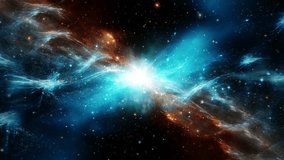 Loop Galaxy space travel glow blue orange nebula stars space travel cloud in deep space abstract sci fi background  . 4K 3D seamless loop Sci-Fi Space flight to glow energy gas dust cloud nebula. Gala - Powered by Shutterstock - Get 15% off with code: PIKWIZARD15