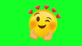 Love emoji animation on green screen background. Perfect for romantic edits, reactions, and social media videos. Smooth motion and HD quality, ideal for creative projects. - Powered by Shutterstock - Get 15% off with code: PIKWIZARD15