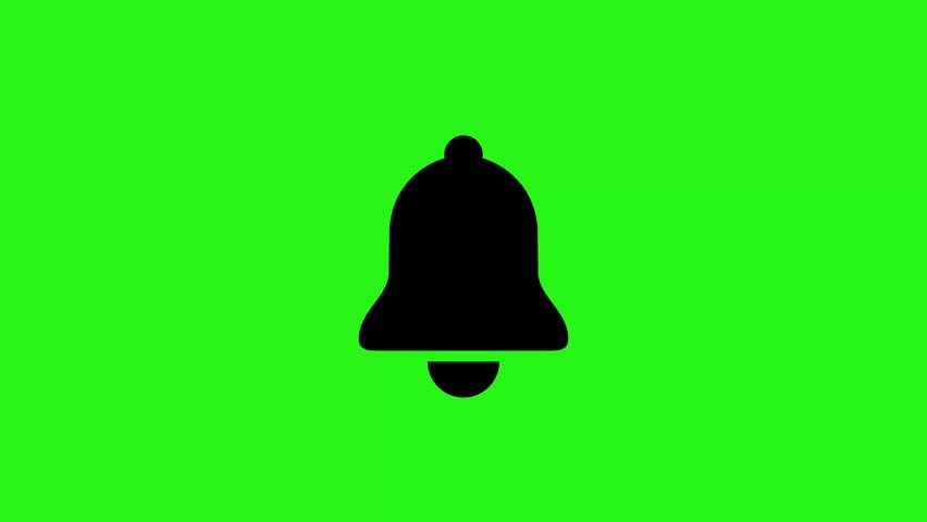 4K animated notification bell icon on green screen background