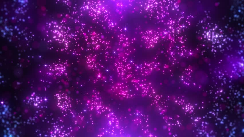 Abstract background of magic particles colorful flowers particles glow and move with wave energy beautiful nebula magic pollen seamless loop 4K
