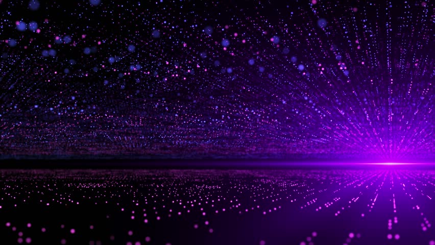 Abstract purple futuristic cyber world scene with particles, sci-fi grid, technology glowing surface, neon night scene, digital science background 4K animation, seamless loop, virtual reality concept
