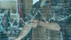 Craftsman tapping tablet swiping animating graphs shifting percentages revealing UI tech analysis. Technology, data, digital, analysis, innovation, robotics, visualization - Powered by Shutterstock - Get 15% off with code: PIKWIZARD15