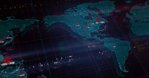 Cyber attack alert and security warning symbols over world map. Seamless looped technology concept. - Powered by Shutterstock - Get 15% off with code: PIKWIZARD15