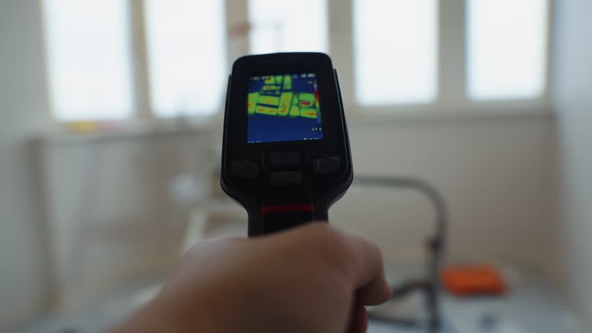 Using thermal imaging camera in room inspection