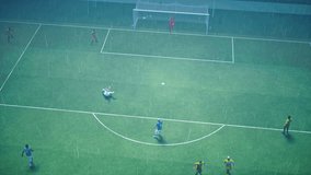 A close-up PC view of a Brazil goal in a rainy match against Argentina. This video game clip showcases dramatic rain effects, tight player motion, and a charged stadium moment. - Powered by Shutterstock - Get 15% off with code: PIKWIZARD15