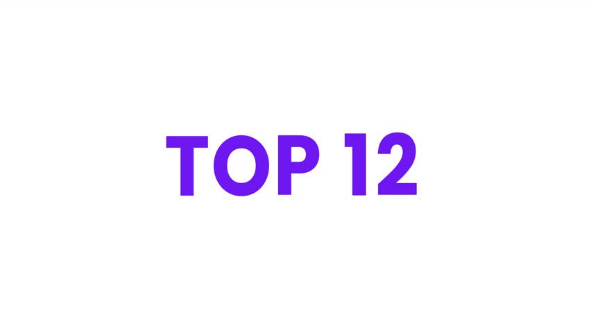 Top 12 Text Animation. Alpha matte with transparent background 4K resolution.