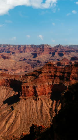 Grand canyon nation park time lapse on a sunny day. Arizona, USA.