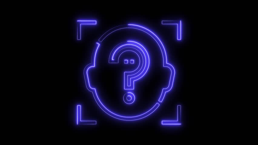 Neon question mark inside human head with face detection technology futuristic ai - Powered by Shutterstock - Get 15% off with code: PIKWIZARD15
