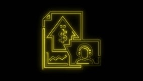 Neon house sale graphic with dollar sign,customer service support and rising graph - Powered by Shutterstock - Get 15% off with code: PIKWIZARD15