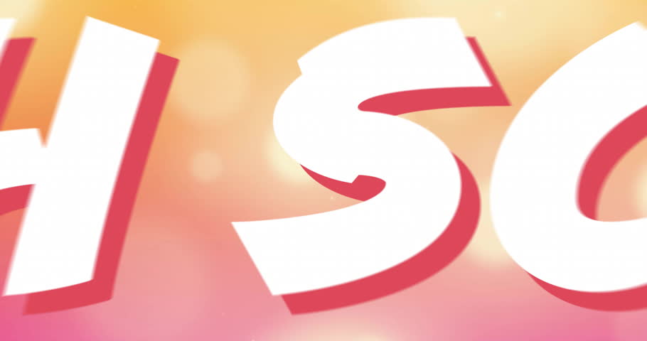 At start stylized HIGH SCORE text scaling to center revealing full title while bokeh orbs pulsating. Digital, vibrant, futuristic, motion graphics, technology, entertainment, visual effects
