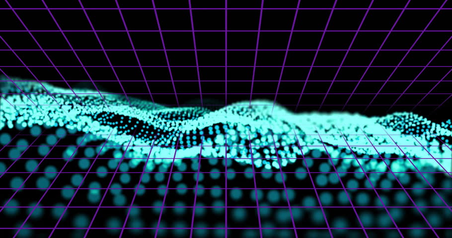 When waveform settles, 3D MASSIVE SALE letters shimmering with RGB glitch pulse highlighting deal. Futuristic, digital, neon, technology, virtual, cyber, vibrant