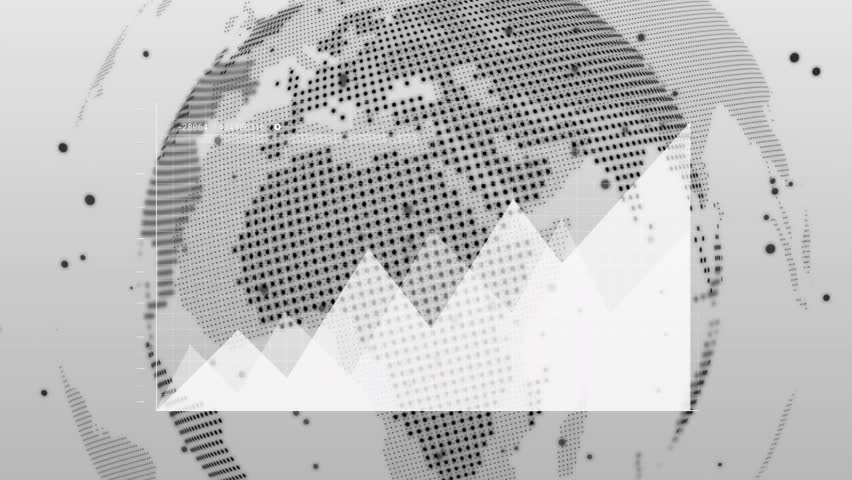 Opening dot-matrix globe rotating as peaks pulsing and code updating for data visualization. Futuristic, technology, data, visualization, analytics, interface, digital - Powered by Shutterstock - Get 15% off with code: PIKWIZARD15