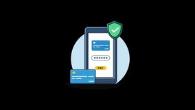 Phone with Bank Card and Shield. Secure Payment Concept Animation Video - Transparent - Powered by Shutterstock - Get 15% off with code: PIKWIZARD15