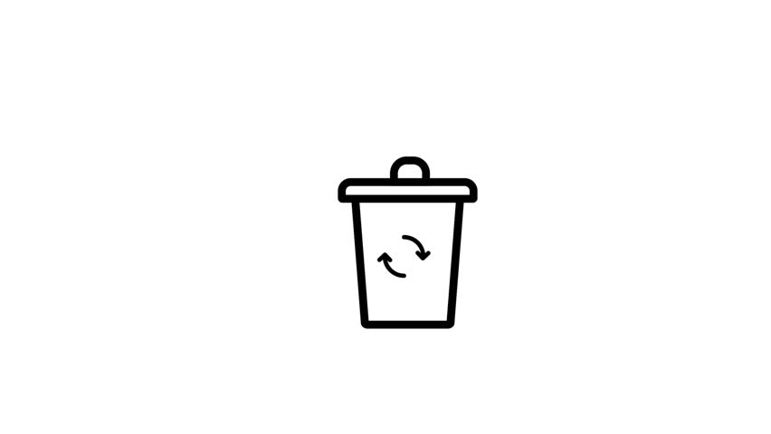 File recycling on recycle bin ,Recycle Bin Icon Animation with Paper and Arrows