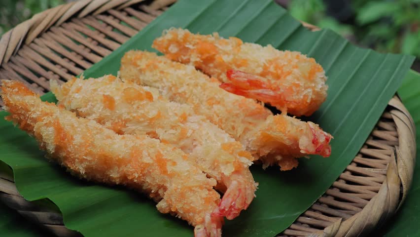 Fried shrimp in a restaurant