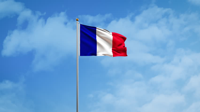 France Flag Waving with Alpha Matte