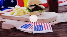 After stillness user icons appearing over burger then connecting with lines to form digital network. Appetizer, casual, rustic, connectivity, digital, communication, social - Powered by Shutterstock - Get 15% off with code: PIKWIZARD15