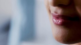 Operator emitting amber beam into woman eye activating health scan using holographic eco icons. Futuristic, technology, innovation, healthcare, interface, visualization, environment - Powered by Shutterstock - Get 15% off with code: PIKWIZARD15