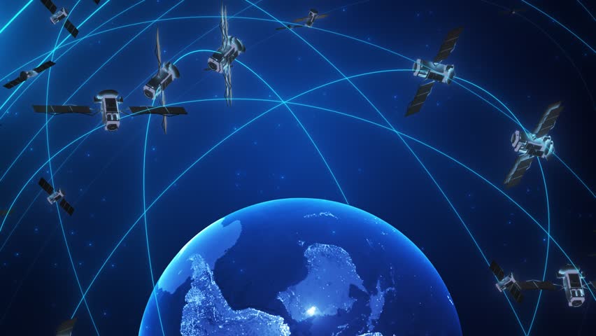 Starlink satellites orbiting the Earth