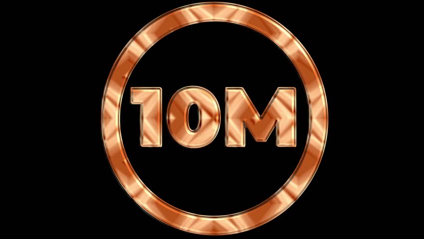 Ten Million Text Animation: Bronze Circle Celebration 