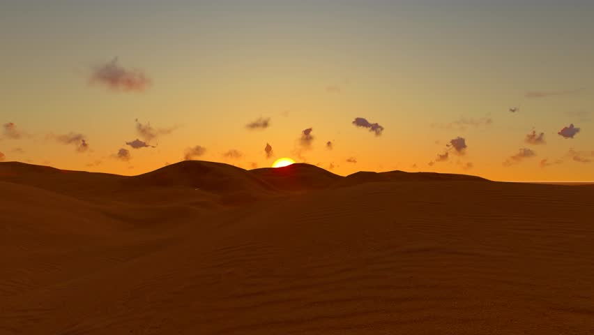Morning desert sun rise time lapse