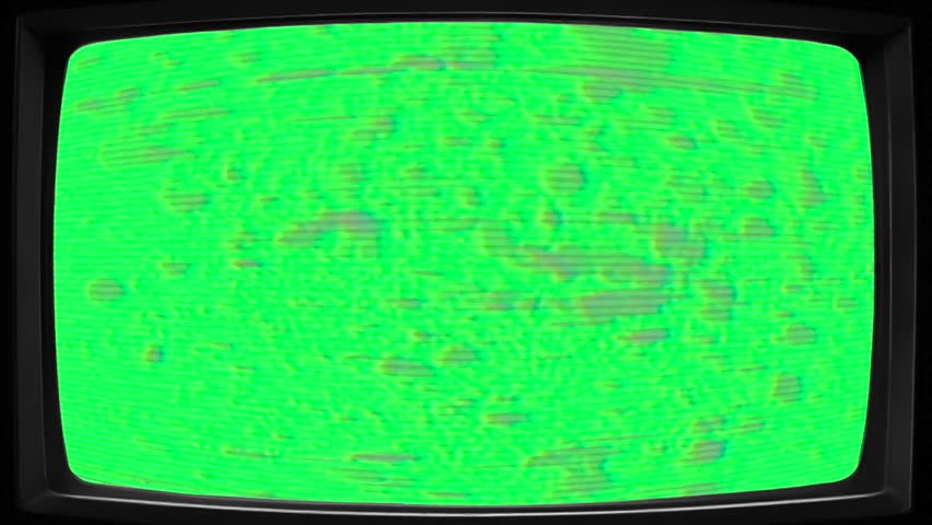 Retro 90s TV Effect Green Screen Overlay with Noisy TV Static