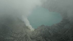 Ijen volcano vibrant blue flames of sulfuric gas Indonesia nature volcanic landscape aerial drone - Powered by Shutterstock - Get 15% off with code: PIKWIZARD15