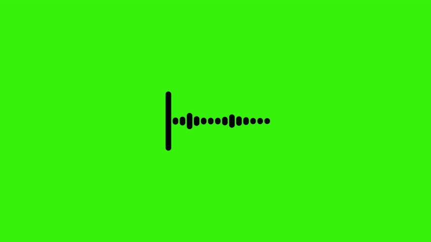 4k abstract music sound wave or audio wavefrom isolated on green screen background.Line digital minimalist voice and symbol technology.