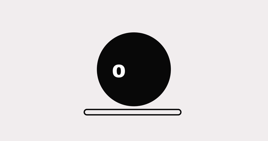 0 to 100 Black and White Loading Circle Animation on Black Background – Rotating Progress Ring Loop
