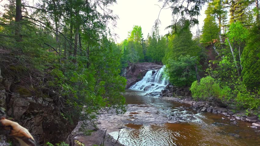 Stunning waterfalls at Gooseberry Falls State Park, located along Minnesota
