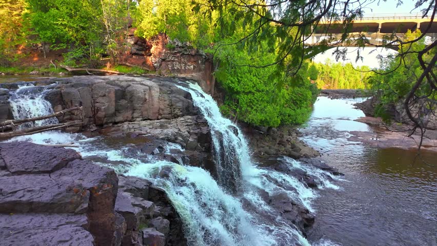 Stunning waterfalls at Gooseberry Falls State Park, located along Minnesota