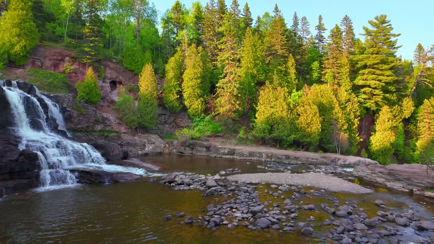 Stunning waterfalls at Gooseberry Falls State Park, located along Minnesota
