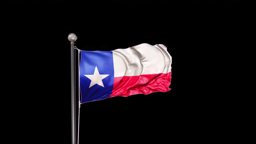 Texas Flag Animation Loop Include Alpha 3D Rendering