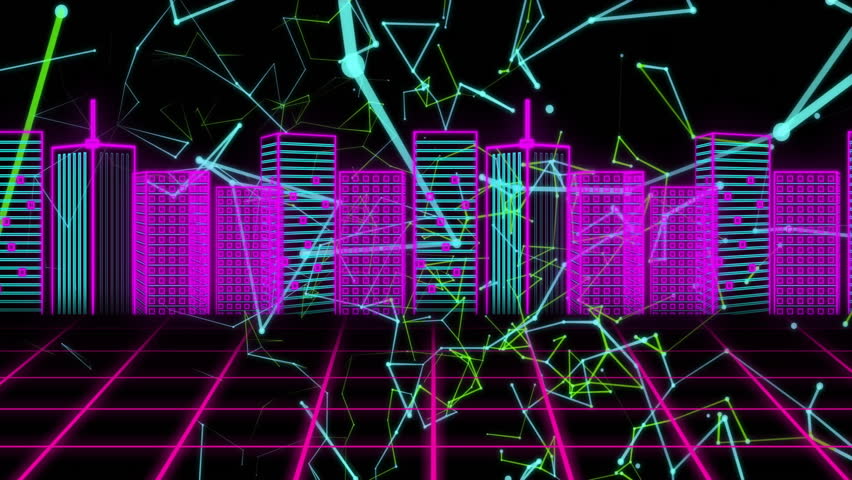 magenta grid starting cyan-lime-green network drifting, cascading strokes revealing HIGH SCORE. Futuristic, digital, animation, technology, cyber, abstract, vibrant - Powered by Shutterstock - Get 15% off with code: PIKWIZARD15