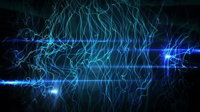 Neon-blue filaments sparking NEW SEASON reveal, fading, pulsing, shifting gold then reverting white. Futuristic, digital, vibrant, animated, sci-fi, energy, technology - Powered by Shutterstock - Get 15% off with code: PIKWIZARD15