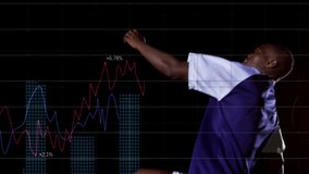 soccer player shifting gaze initiating analytics charts jumping bicycle kick while stats updating. Athlete, sports, dynamic, motion, performance, technology, fitness - Powered by Shutterstock - Get 15% off with code: PIKWIZARD15