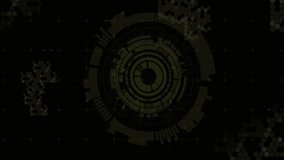 Starting system check with heart hexagon appearing, icons emerging, rings pulsing, HUD fading. Health, medical, technology, digital, interface, analytics, healthcare - Powered by Shutterstock - Get 15% off with code: PIKWIZARD15