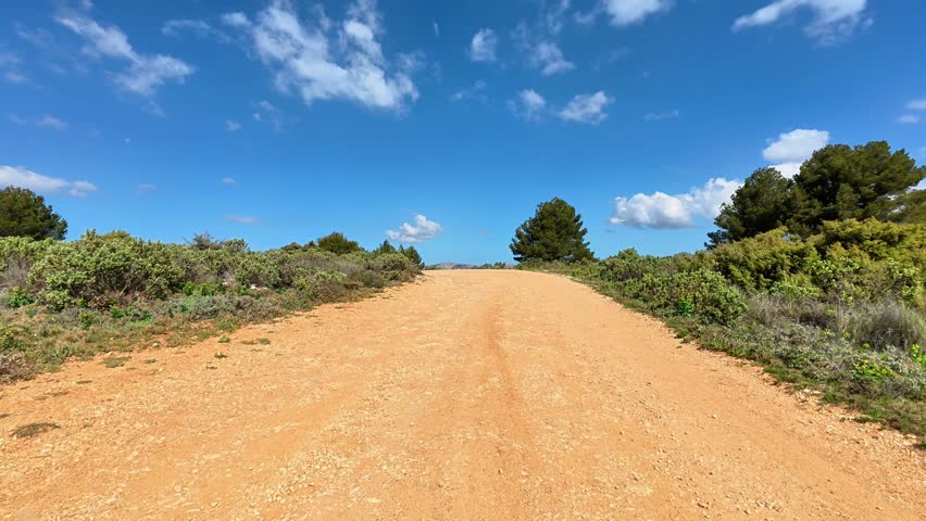 A Scenic Hiking Trail That Winds Through Beautiful Nature Under a Gorgeous Blue Sky