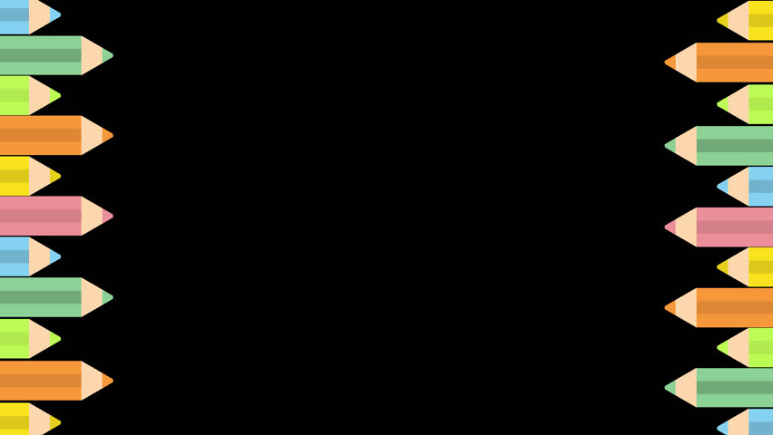 Animated Background with Pencils Moving Up and Down in a Frame