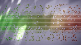 Data squares streaming in grid pulsing polyline sliding highlight and fading code for visualization. Abstraction, motion, futuristic, analytics, interface, technology, networking - Powered by Shutterstock - Get 15% off with code: PIKWIZARD15