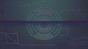 Starting screen showing circular HUD while glitch appearing and rings rotating showing status. Technology, user interface, futuristic, digital, animation, data visualization, motion graphics - Powered by Shutterstock - Get 15% off with code: PIKWIZARD15