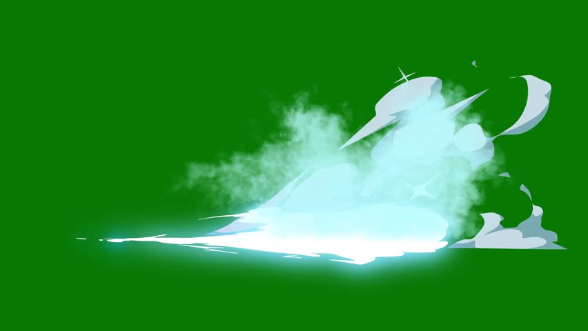 A green background with white border screen smoke coming out of it green screen animated chromakey background composition style depth illustration cartoonish gesture motion design.