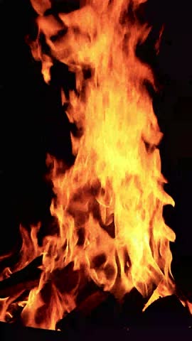 campfire with sound in the dark, fireplace, vertical video

