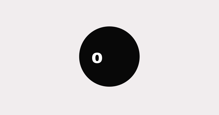10 to 100 Percent Circular Countdown Animation on Black Background – Minimal Percentage Progress Loop
